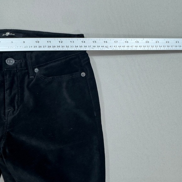 7 For All Mankind Velvet Flare Pants Women's Size 26 Black Cotton Cowgirl Preppy - Picture 4 of 9